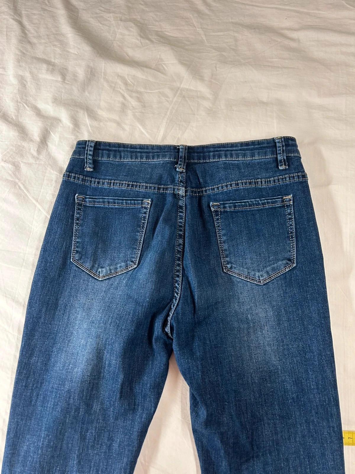 Jean vintage bleu marine taille haute – photo 8